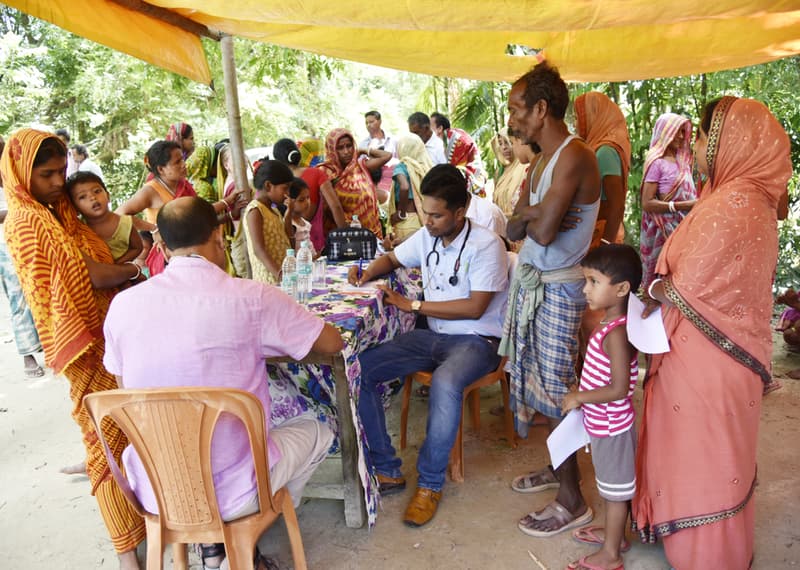 Children learning in an outdoor class